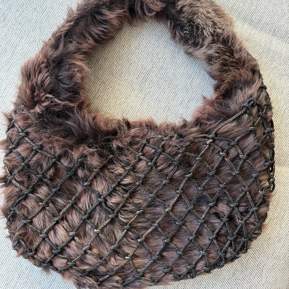 Vintage Bottega Veneta Faux Fur Intrecciato Size Medium